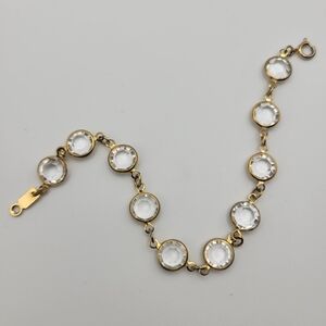 Gold-Tone Clear Crystal Link Bracelet - Women Jewelry